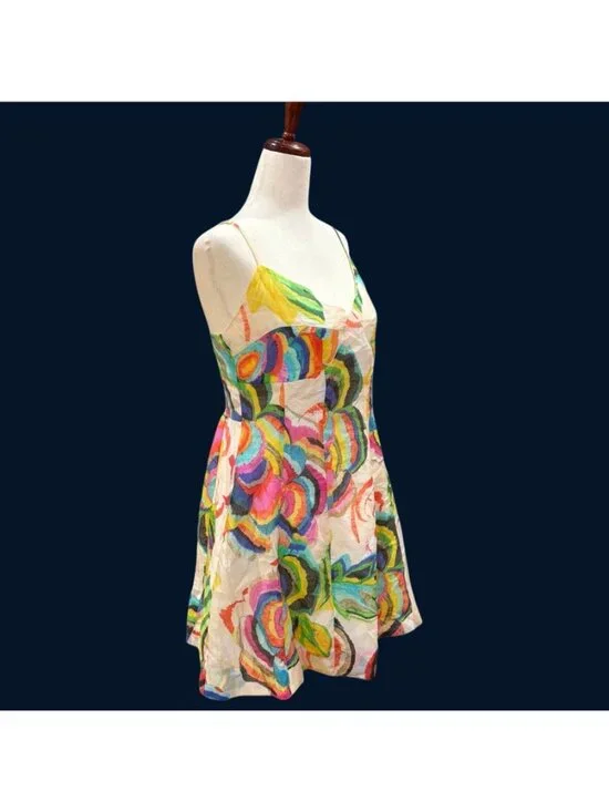 Ciebon Colorful Abstract Floral Mini Fit & Flare Dress Size Small Kentucky Derby - Picture 6 of 9